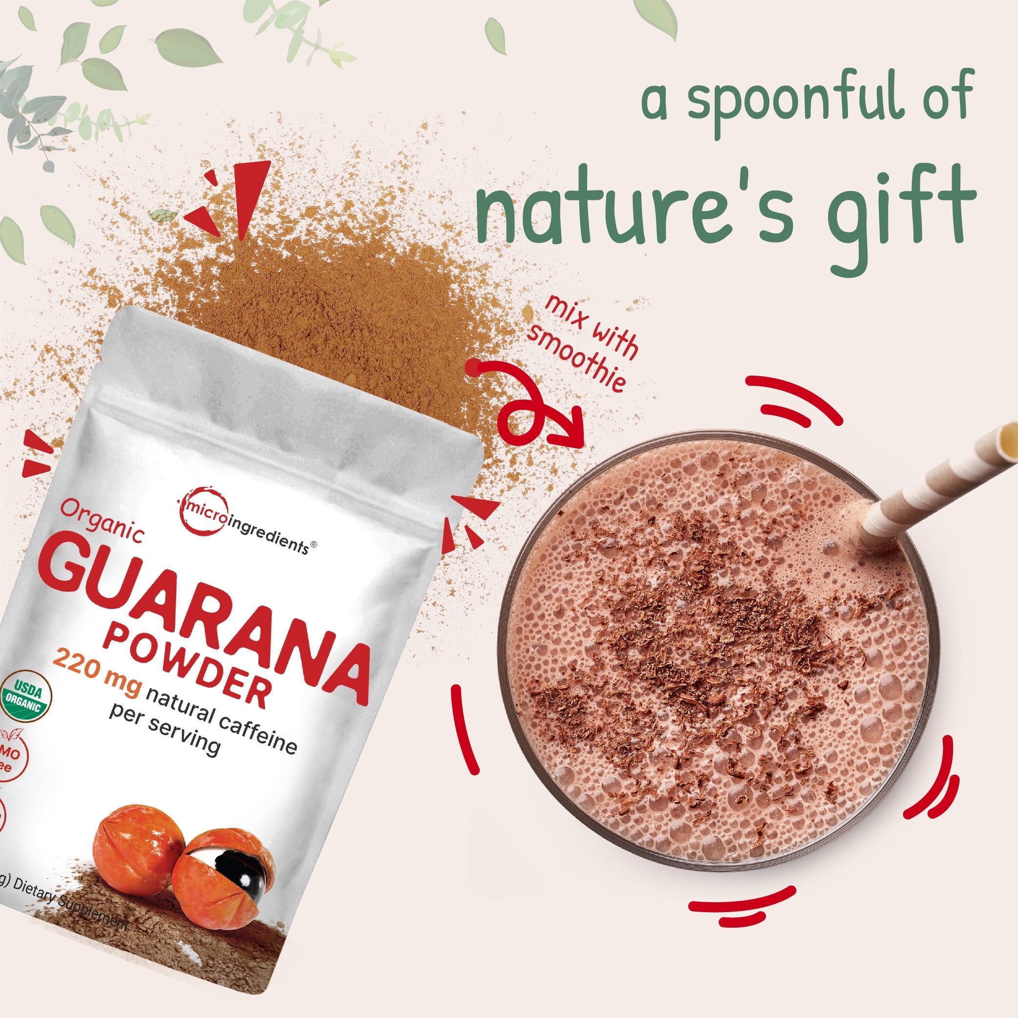 Micro Ingredients Organic Guarana Drink Mix Powder