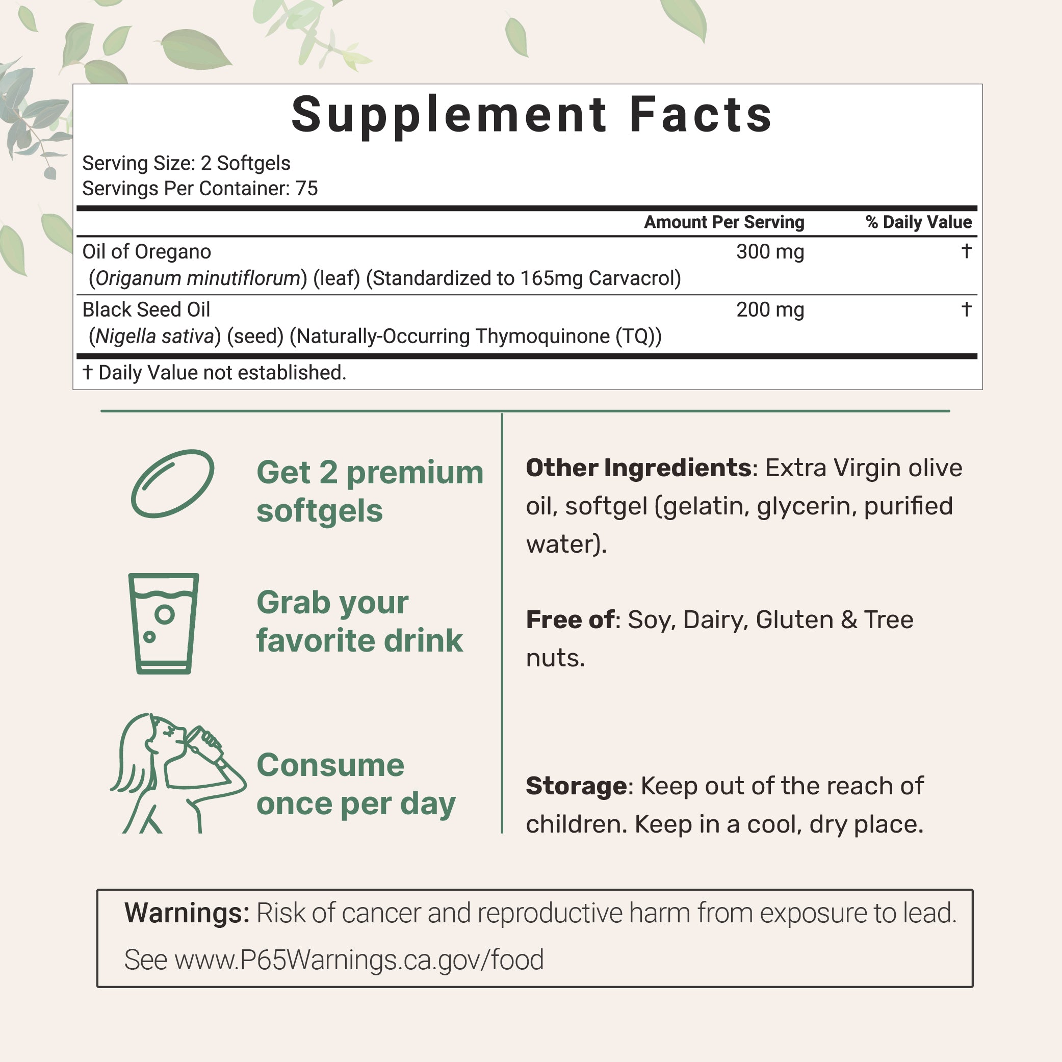 Micro Ingredients Oregano Oil with Black Seed Oil