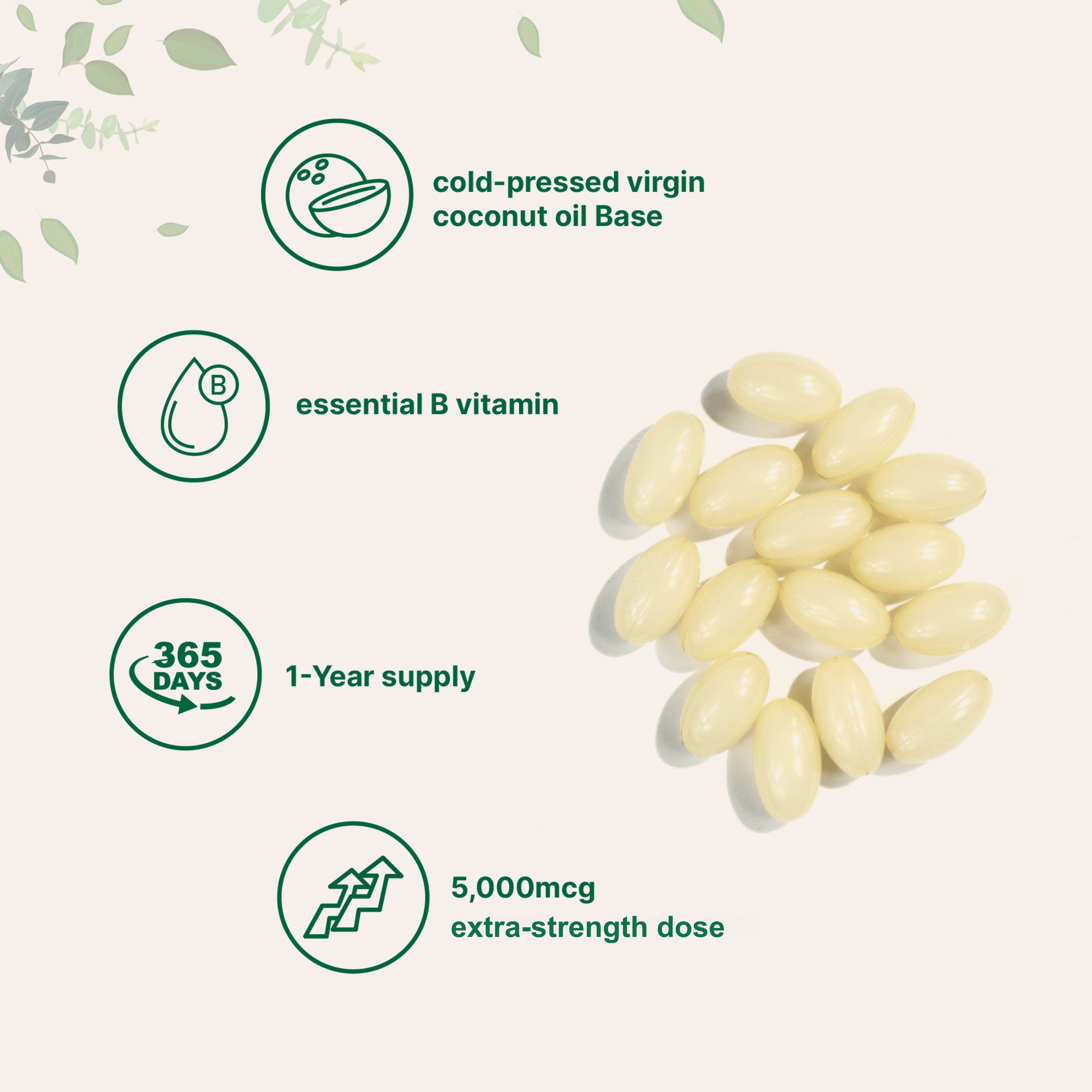 Micro Ingredients Biotin 5,000mcg | 365 Virgin Coconut Oil Softgels