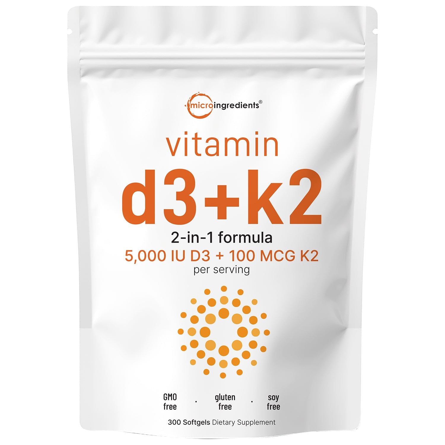 Micro Ingredients Vitamin D3 K2 Softgels 5000IU