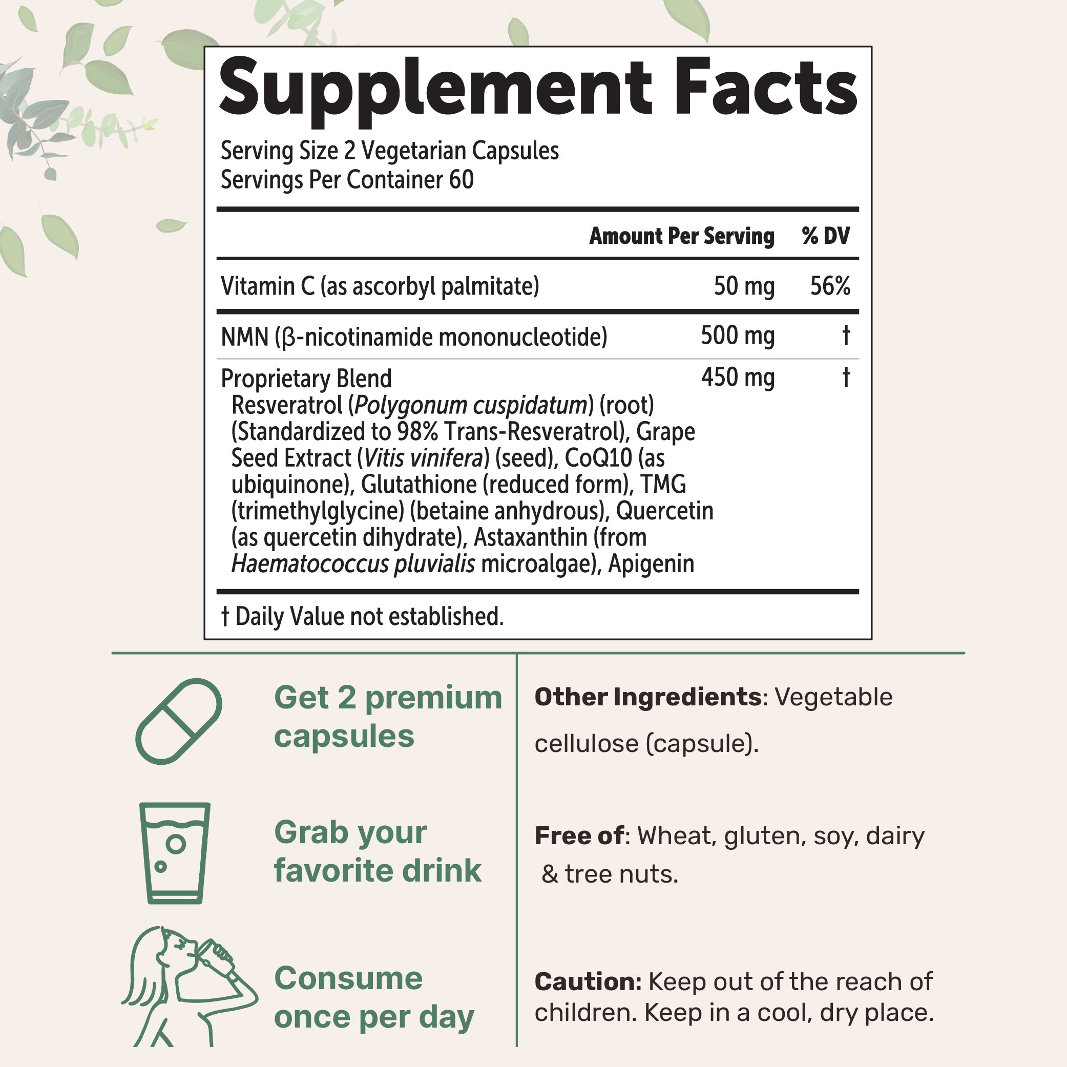 Micro Ingredients NMN Complex 1,000mg Per Serving, 120 Veggie Capsules