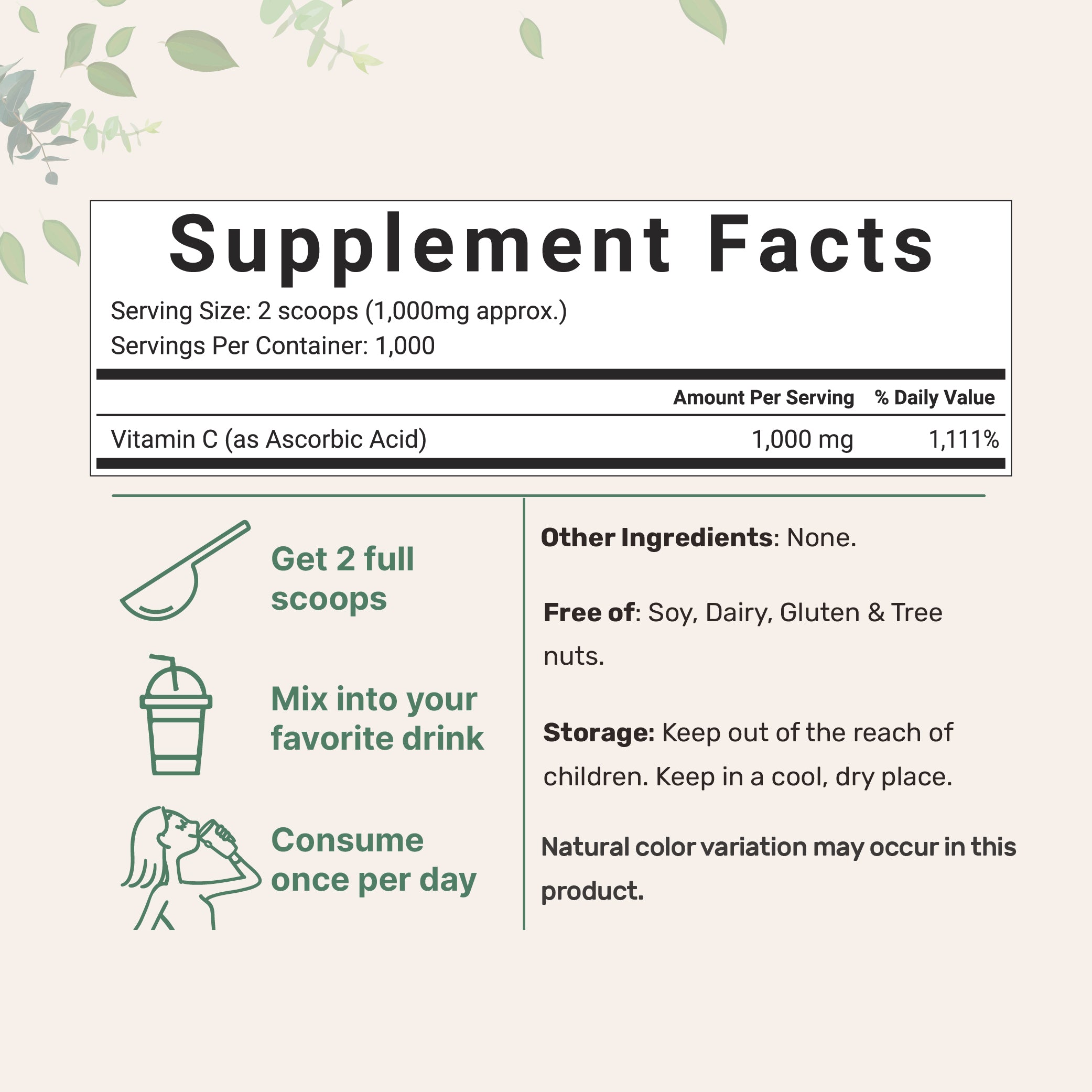Micro Ingredients Vitamin C Powder (Ascorbic Acid)