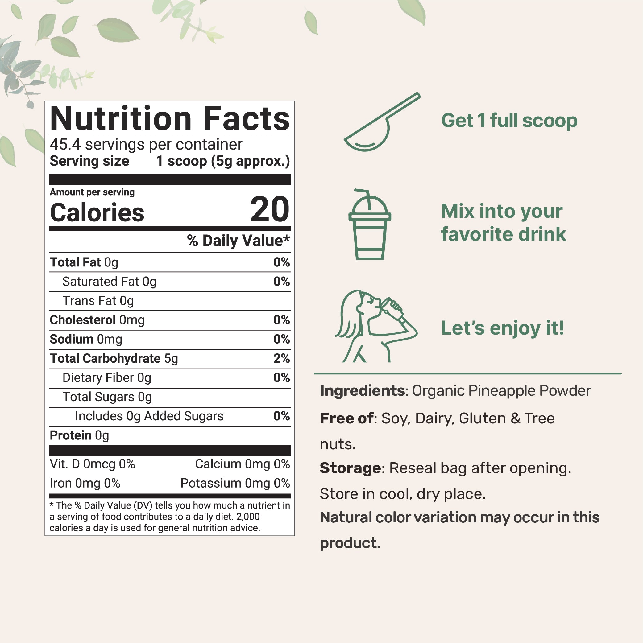 Micro Ingredients Organic Pineapple Powder-Rich in Vitamins