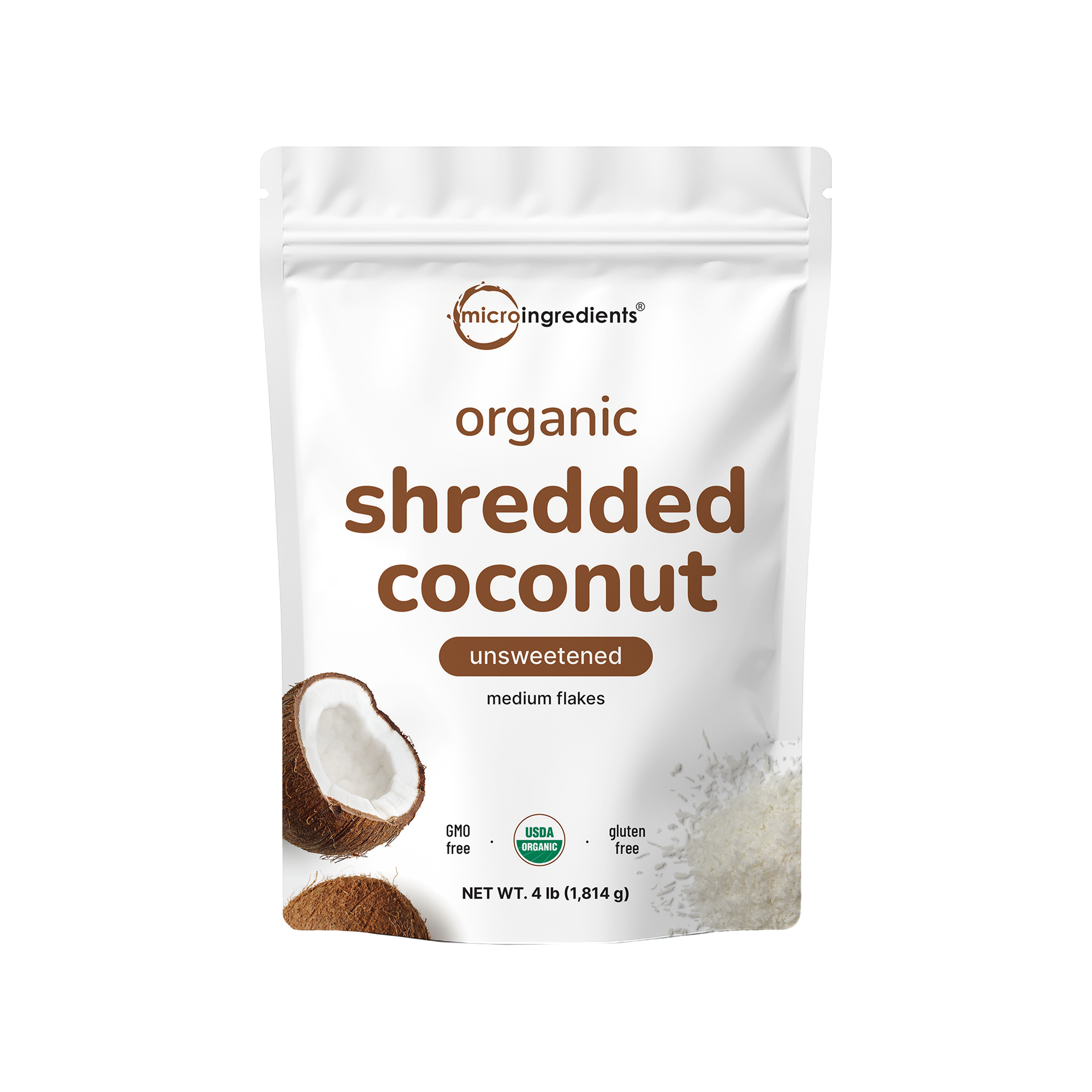 Micro Ingredients Organic Shredded Coconut Flakes, 4lbs