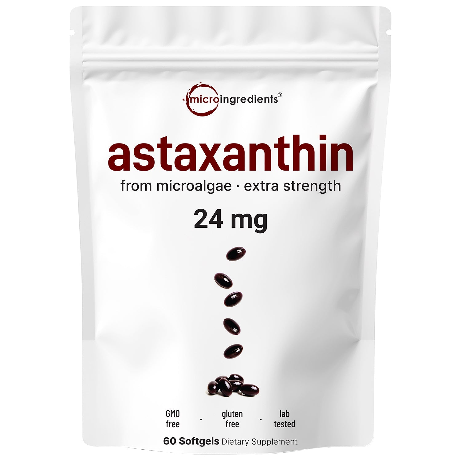 Micro Ingredients Astaxanthin 24mg, 60 Softgels, 2 Month Supply