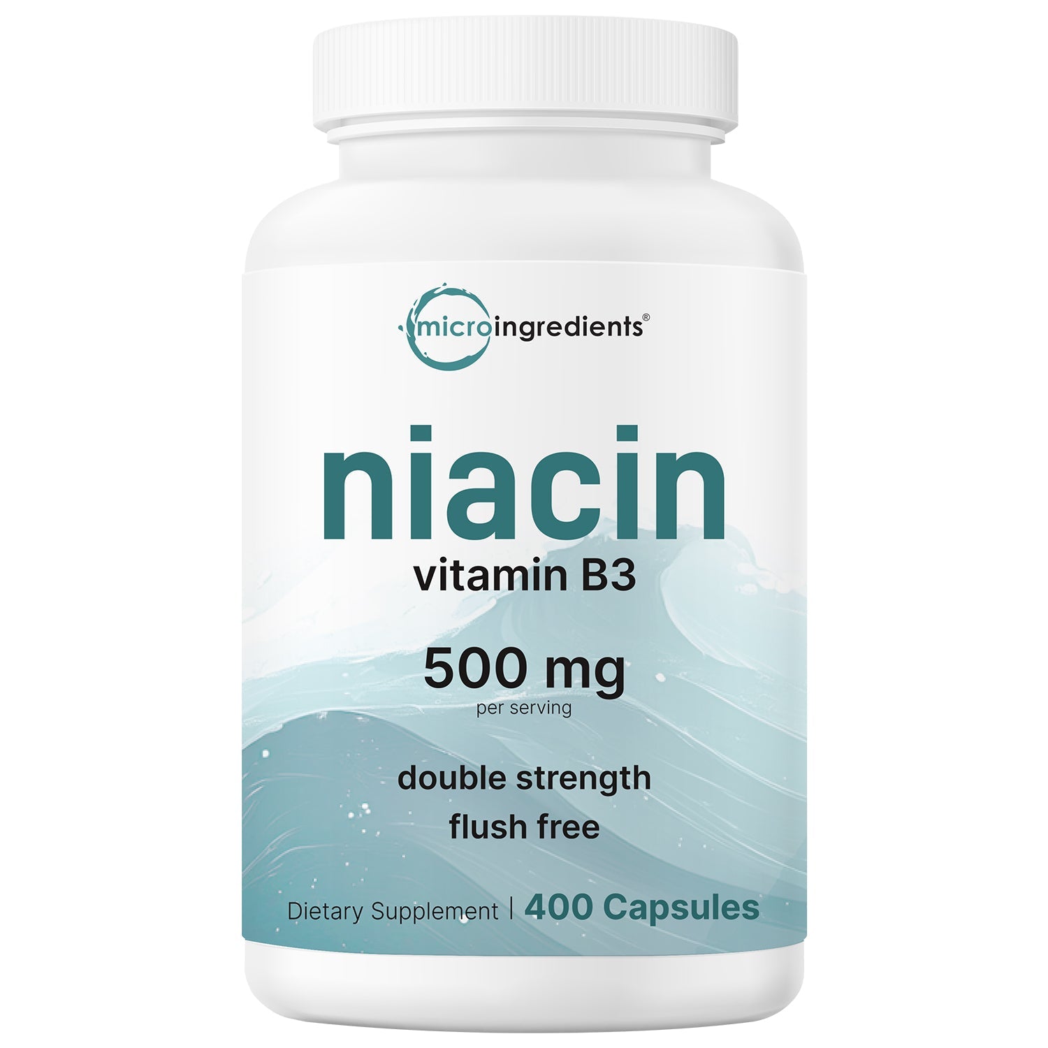 Micro Ingredients Niacin 500mg Per Serving, 400 Capsules | Flush Free B3 Vitamins