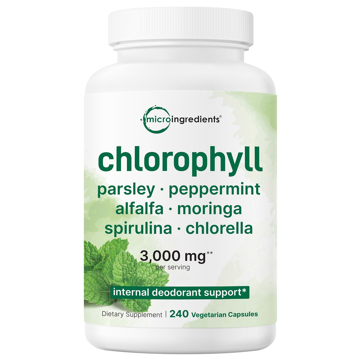 Micro Ingredients Chlorophyll Super Greens Complex, 240 Veggie Capsules